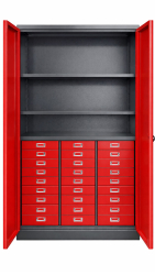 Skri�a SCHUBA, 27-z�suvkov� skri�a , RAL 7016/3000