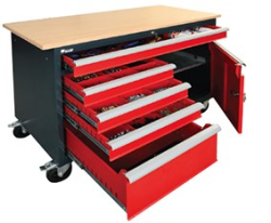Pojazdn pracovn stl DENNER, RAL 7016/3000/7001