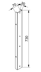 Driak perforovanej steny PREMIUM LINE nad pracovn stl, krtky, RAL 9005