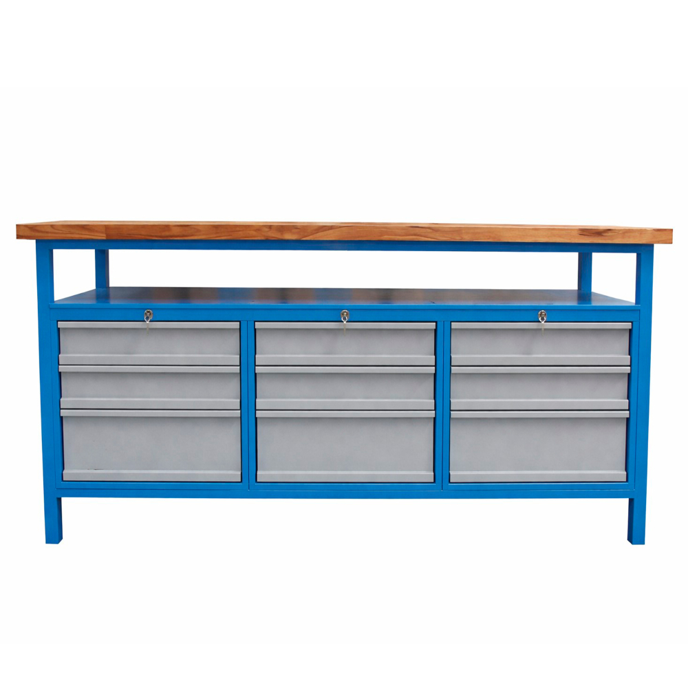 Kovov� dielensk� pracovn� st�l so z�suvkami, 1700 mm, RAL 5015/7001