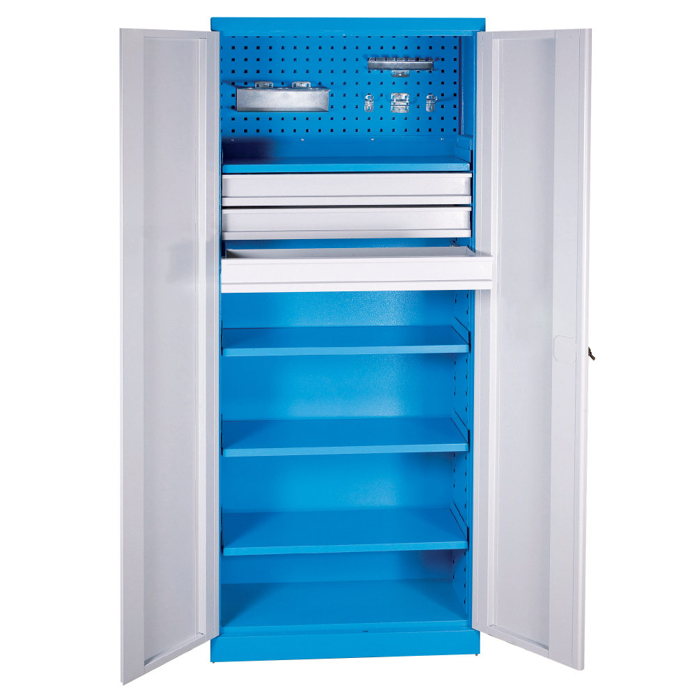 Kovov� dielensk� skri�a na n�radie UNIVERSAL 380, uzamykate�n�, RAL 5015/7001