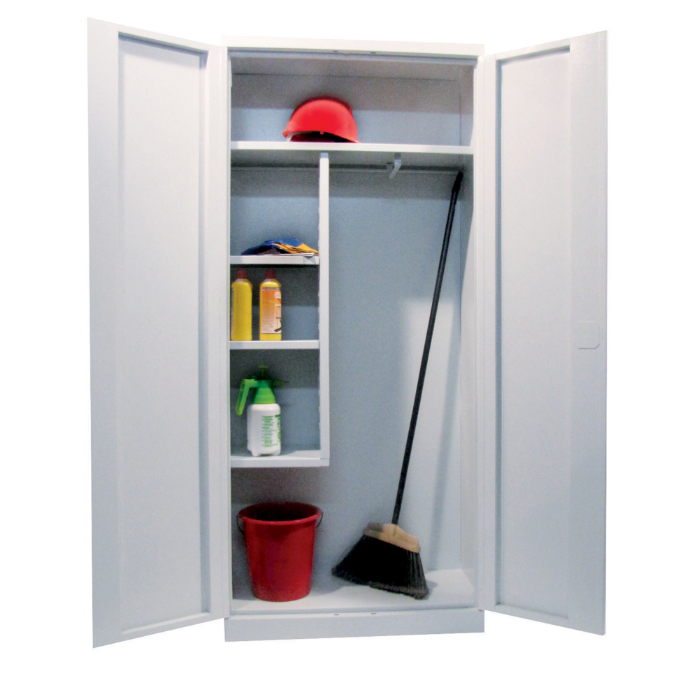 Kovov� skri�a na �istiace prostriedky, uzamykate�n�, RAL 7035/7035