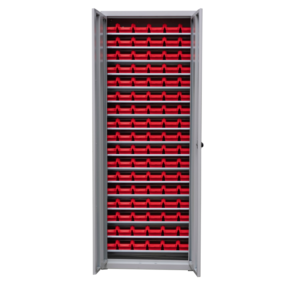 Kovov� skri�a na plastov� boxy a krabi�ky, 14-policov�, uzamykate�n� 01