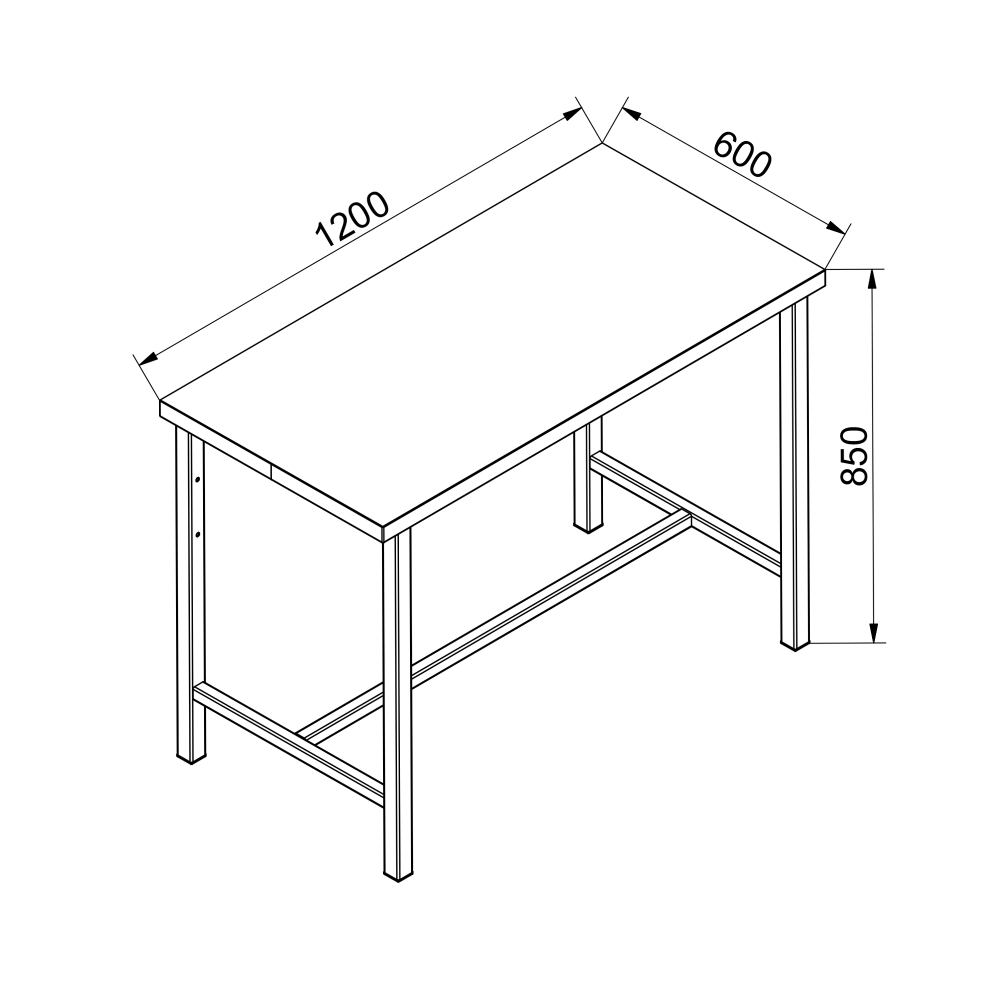 Kovov� dielensk� pracovn� st�l 1200 mm P1200S
