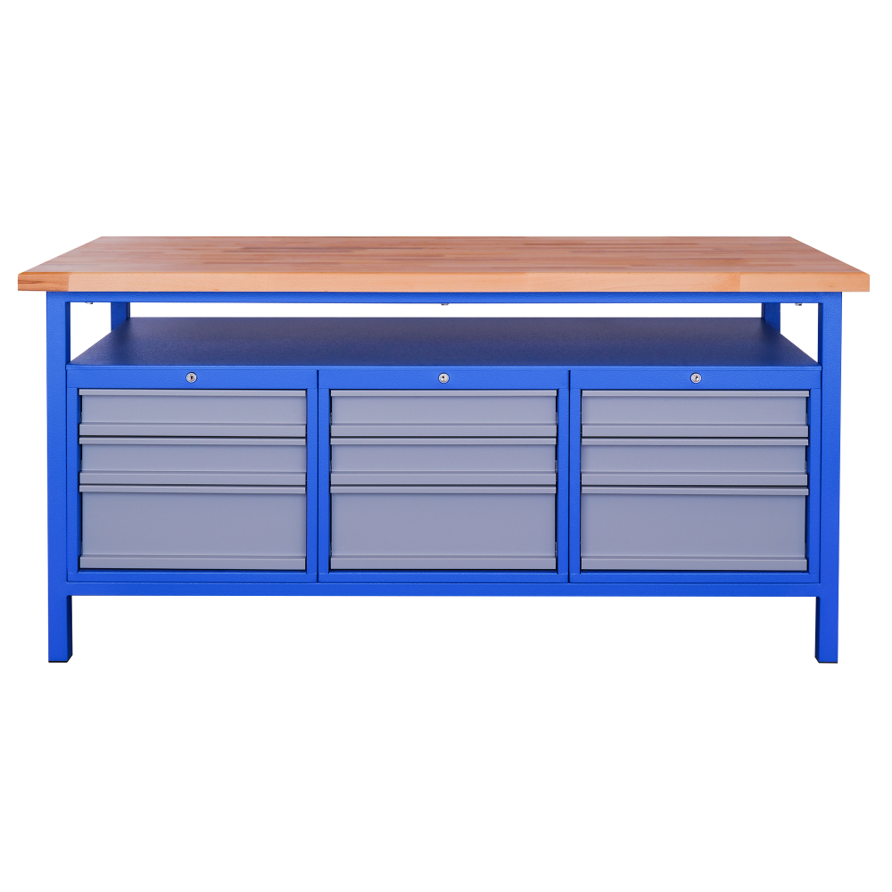 Kovov� dielensk� pracovn� st�l so z�suvkami, 1700 mm, RAL 5015/7001