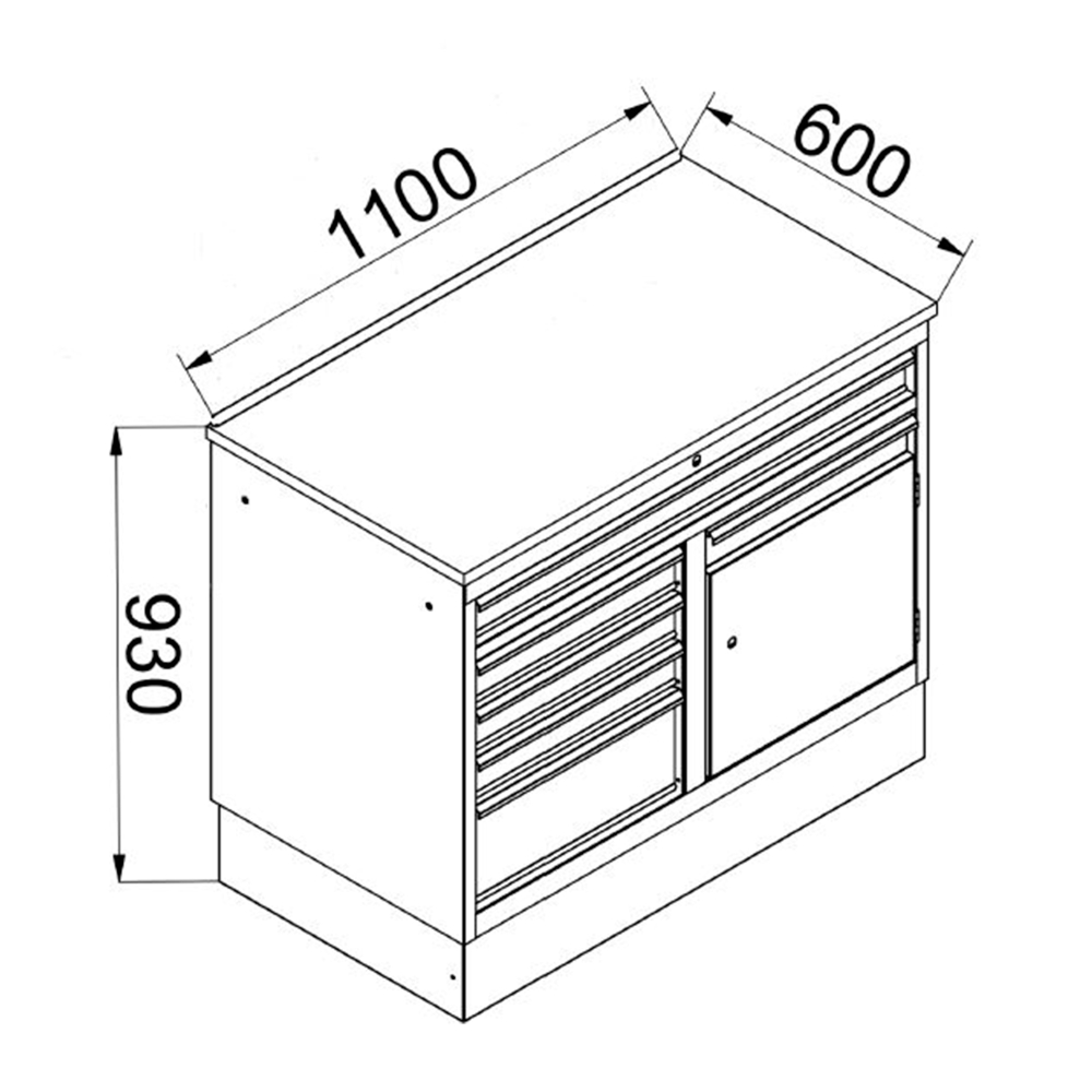 Kovov�  dielensk� pracovn� st�l so z�suvkami DANIEL  01