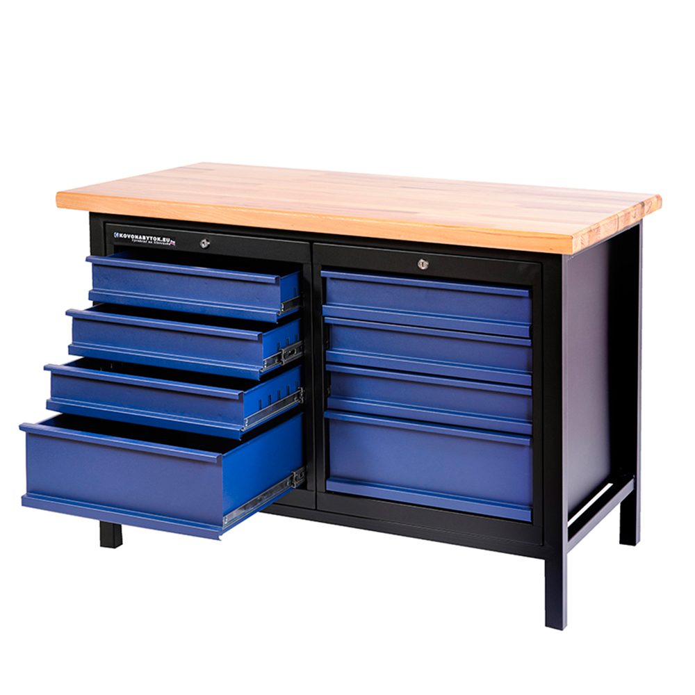 Kovov� dielensk� pracovn� st�l so z�suvkami, PREMIUM LINE, 1200 mm, 01