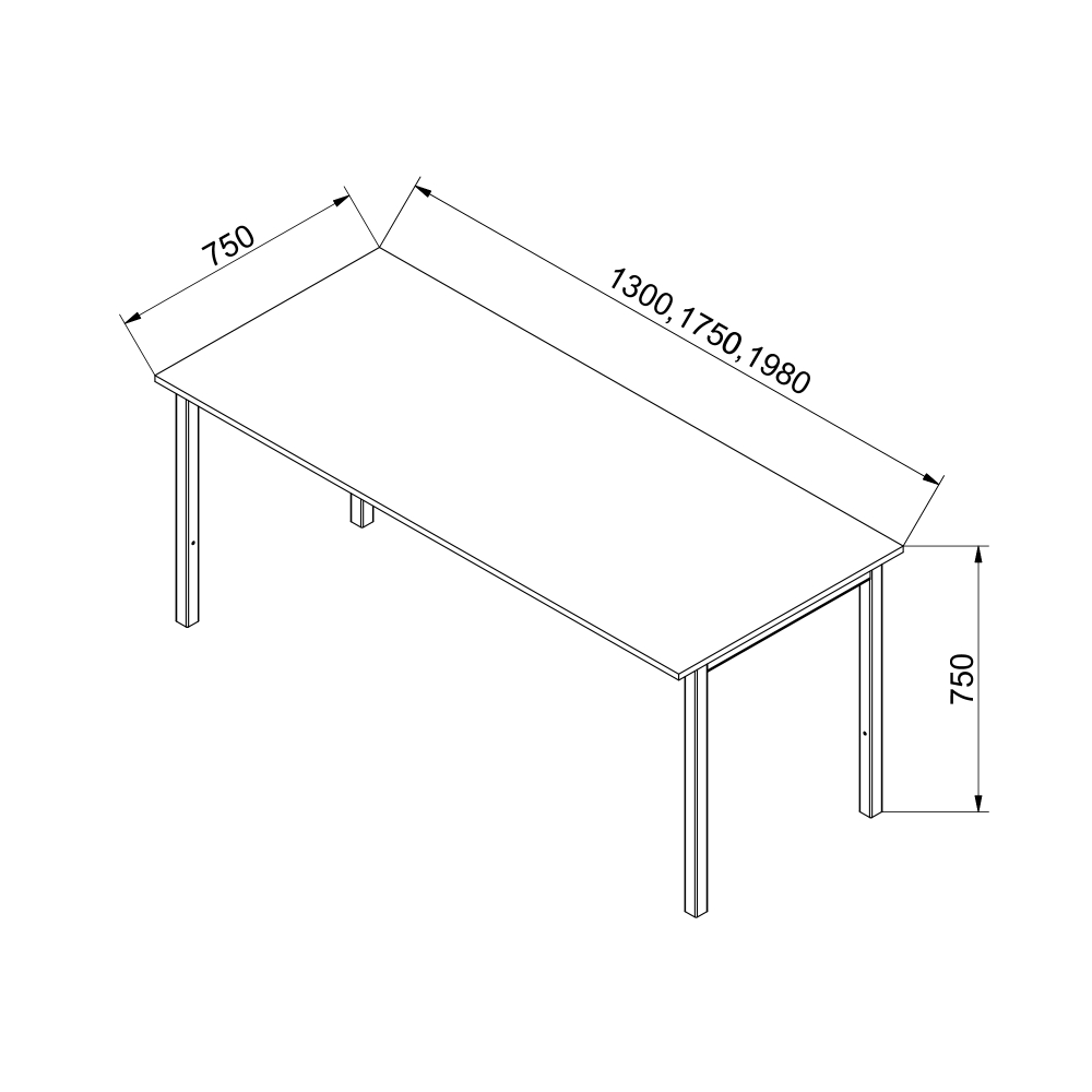 Kovov� kancel�rsky st�l 1750, RAL 7035