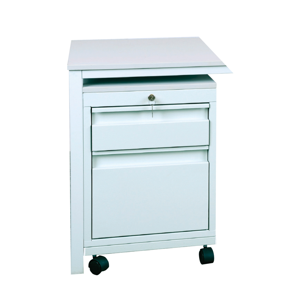 Kovov� stolov� kontajner na kolieskach, 2 � z�suvkov�, RAL 7035/7035