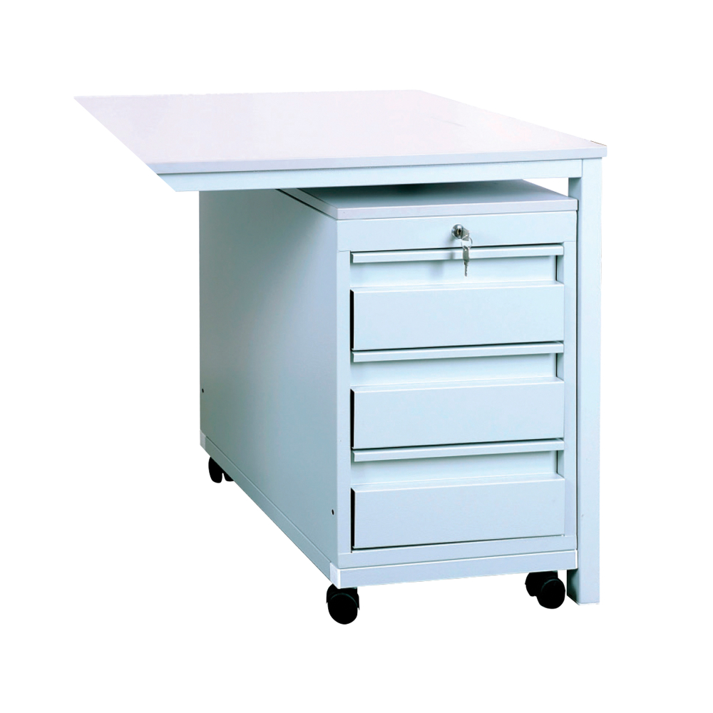 Kovov� stolov� kontajner na kolieskach, 3 � z�suvkov�, RAL 7035/7035